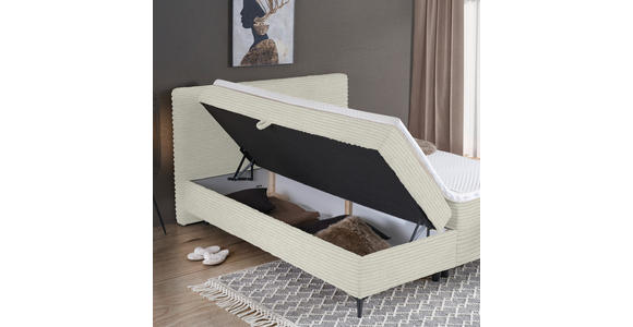 BOXBETT 160/200 cm in Ecru - Ecru/Schwarz, Design, Holz/Holzwerkstoff (160/200cm) - Xora