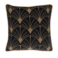 KISSENHÜLLE SARY 45/45 cm  - Goldfarben/Schwarz, Design, Textil (45/45cm) - Novel