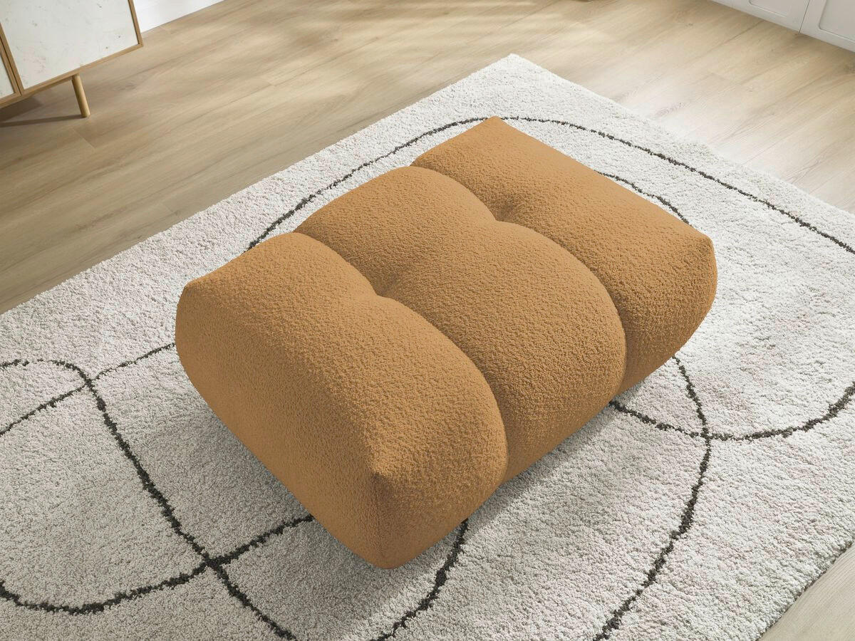 HOCKER FUJI  Bouclé Gelb  - Gelb/Schwarz, MODERN, Kunststoff/Textil (112/44/80cm)