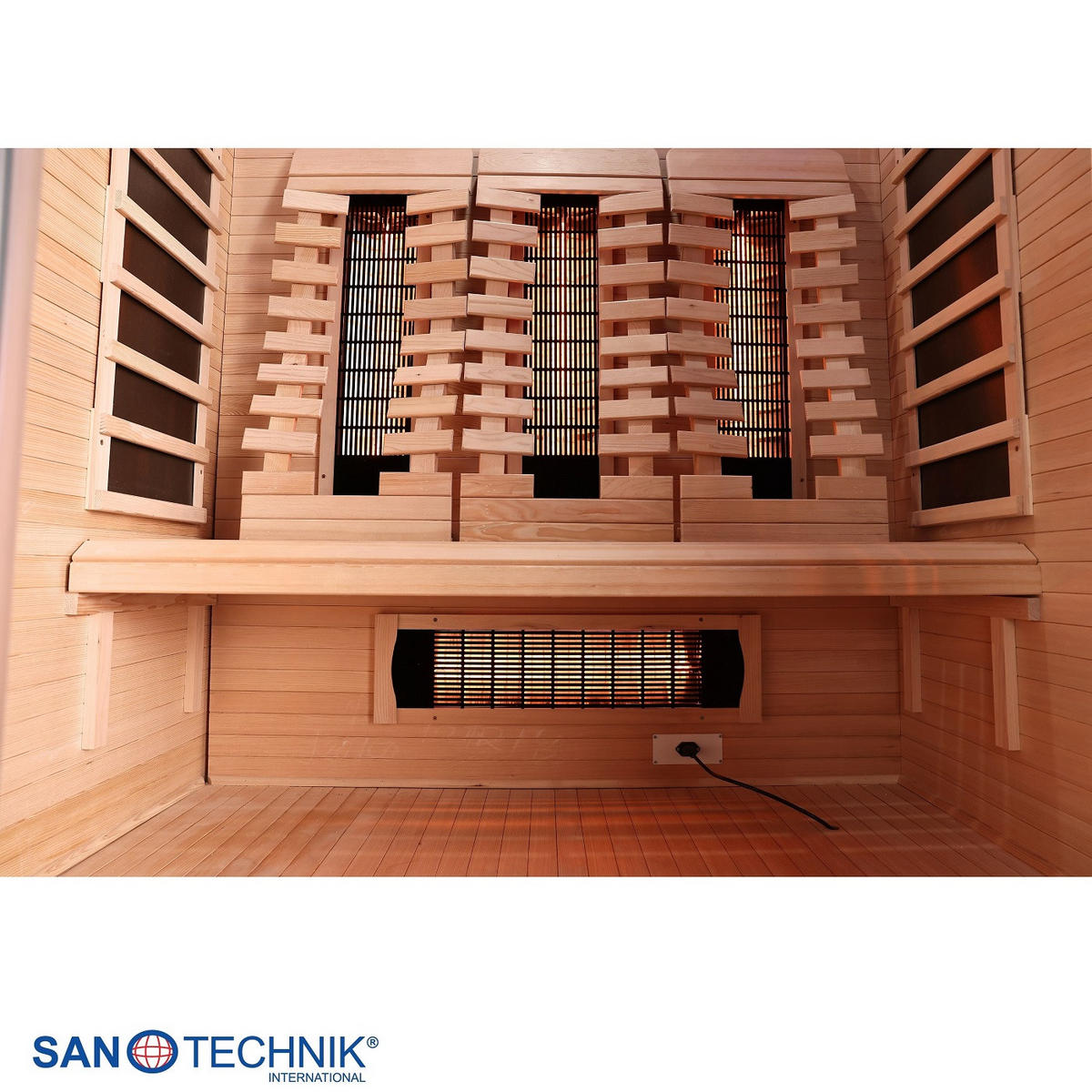 INFRAROTKABINE für 3 Personen OPEN  - Naturfarben, KONVENTIONELL, Holz (150/120/200cm) - Sanotechnik