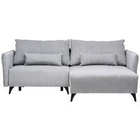 ECKSOFA Grau Cord  - Schwarz/Grau, Design, Textil/Metall (254/175cm) - Stylife