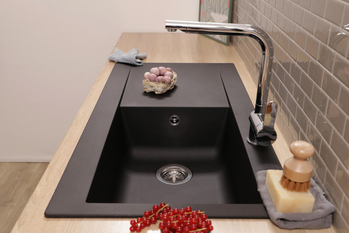 SPÜLE DENVER100X501BS  - Schwarz, Trend, Glas/Kunststoff (100/19,8/50cm) - Respekta