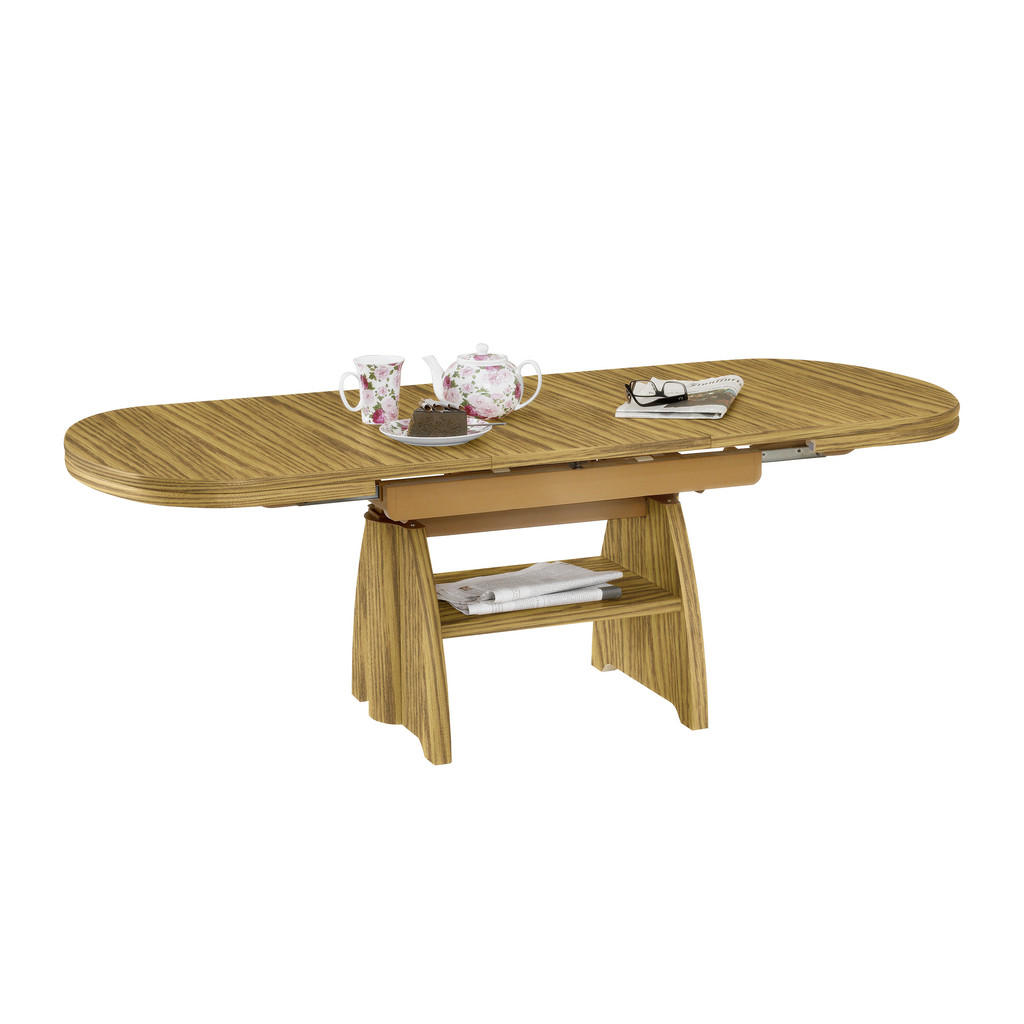 Thumbnail - Venda Couchtisch, Eiche, Braun, Metall, Holzwerkstoff, Eiche, furniert, oval, Wange, 71x56-75x125-165.5 cm, ausziehbar, ...