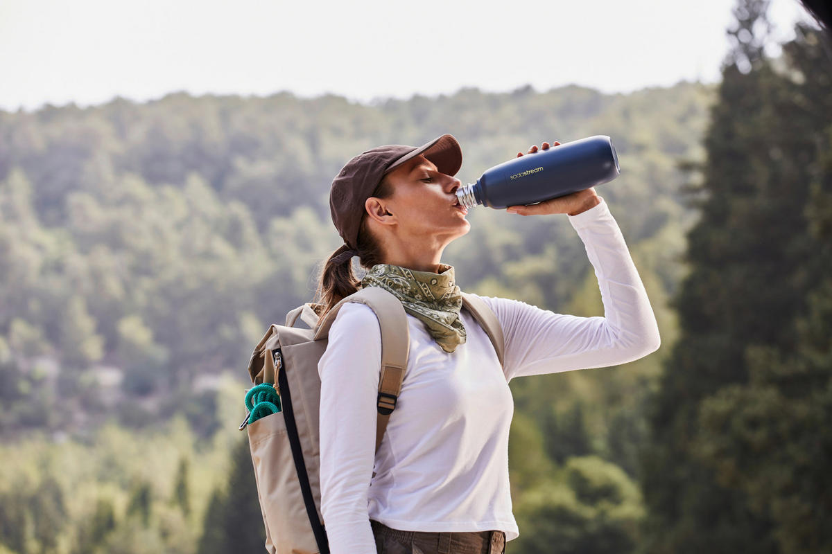 TRINKFLASCHE 0.9 l FIZZ&GO  - Dunkelgrau, Basics, Metall (19,5/10/28,5cm) - SodaStream