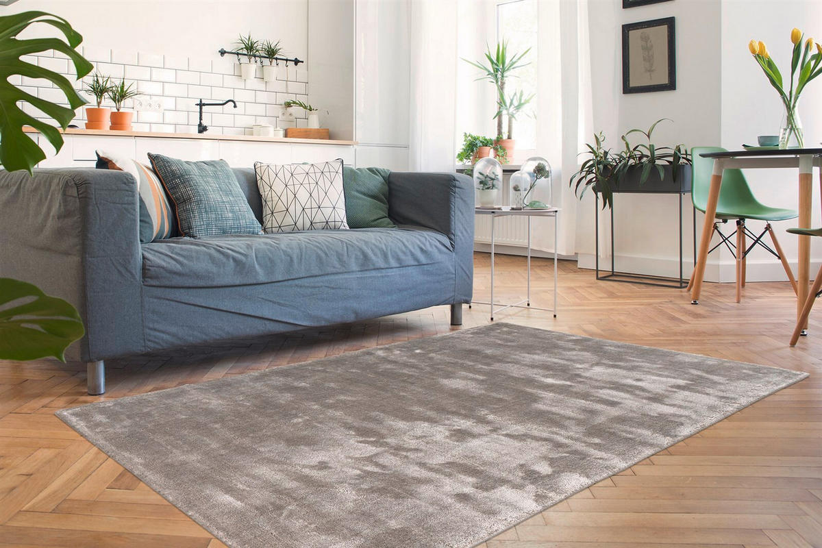TEPPICH 80/150 cm Village 125 Silber Silberfarben  - Silberfarben, KONVENTIONELL, Textil (80/150cm)