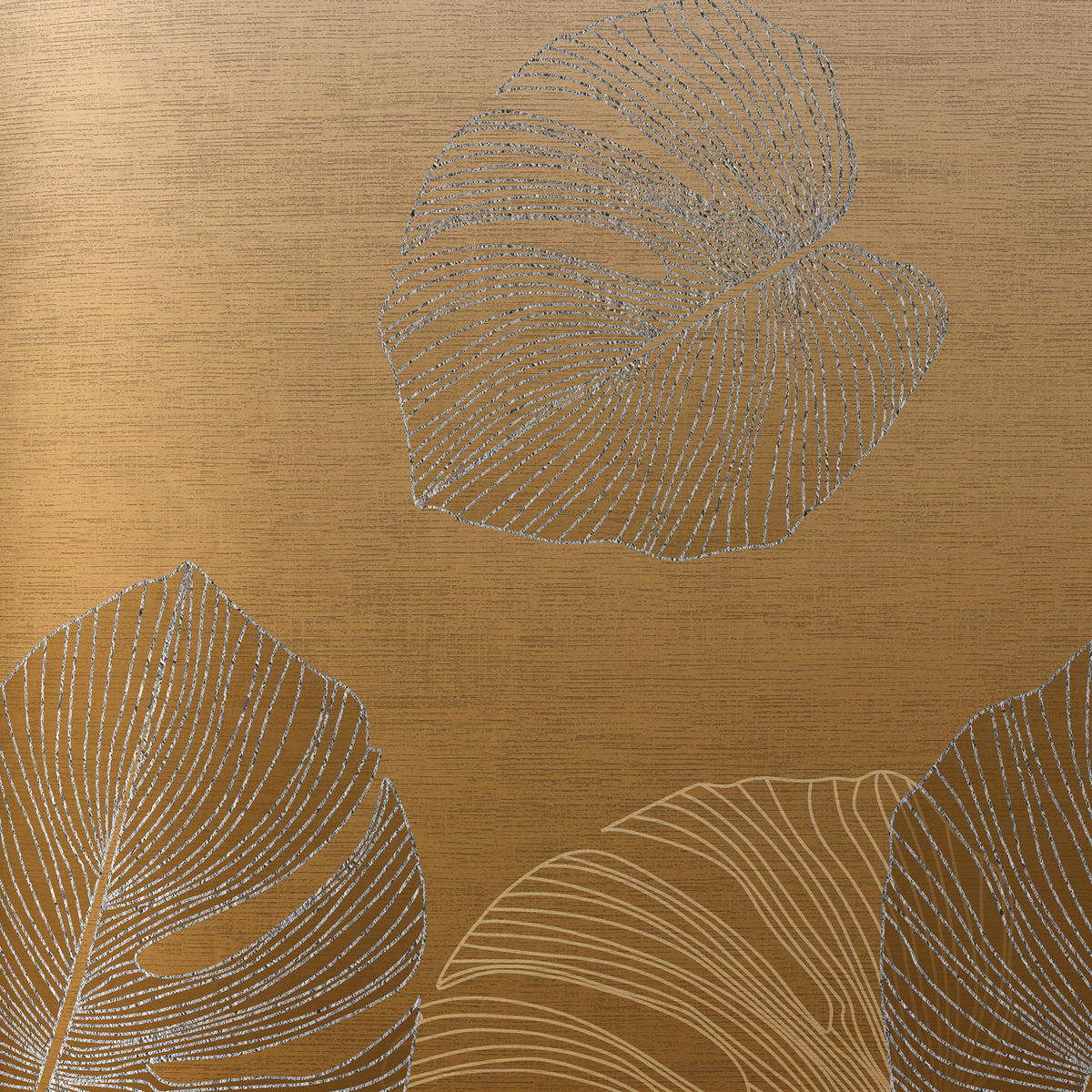 OBOJESTRANSKA POSTELJNINA METALLIC LEAF 140/200 cm saten večbarvno  - večbarvno, Konvencionalno, tekstil (140/200cm) - Novel