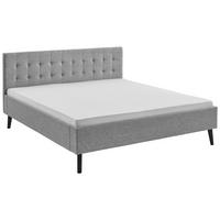 POLSTERBETT 180/200 cm, inkl.  in Grau  - Schwarz/Grau, Basics, Holz/Textil (180/200cm) - Boxxx