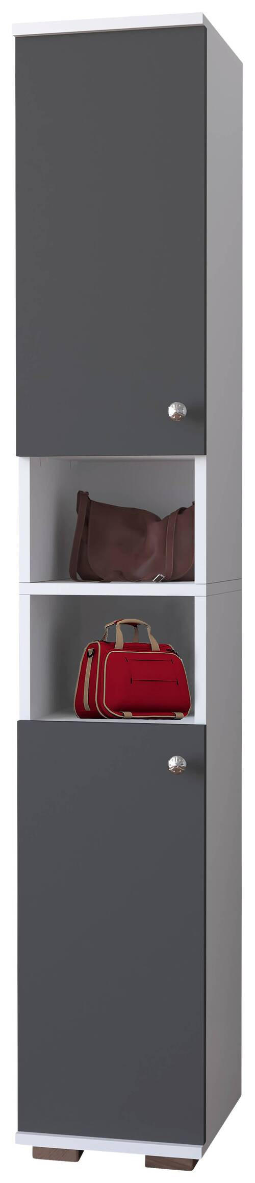 SCHUHSCHRANK in 30/178/33 cm - Anthrazit/Alufarben, Modern, Holzwerkstoff/Metall (30/178/33cm) - MID.YOU