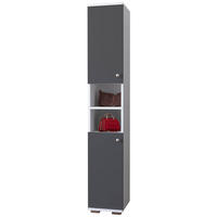 SCHUHSCHRANK Anthrazit  - Anthrazit/Alufarben, MODERN, Holzwerkstoff/Metall (30/178/33cm) - MID.YOU