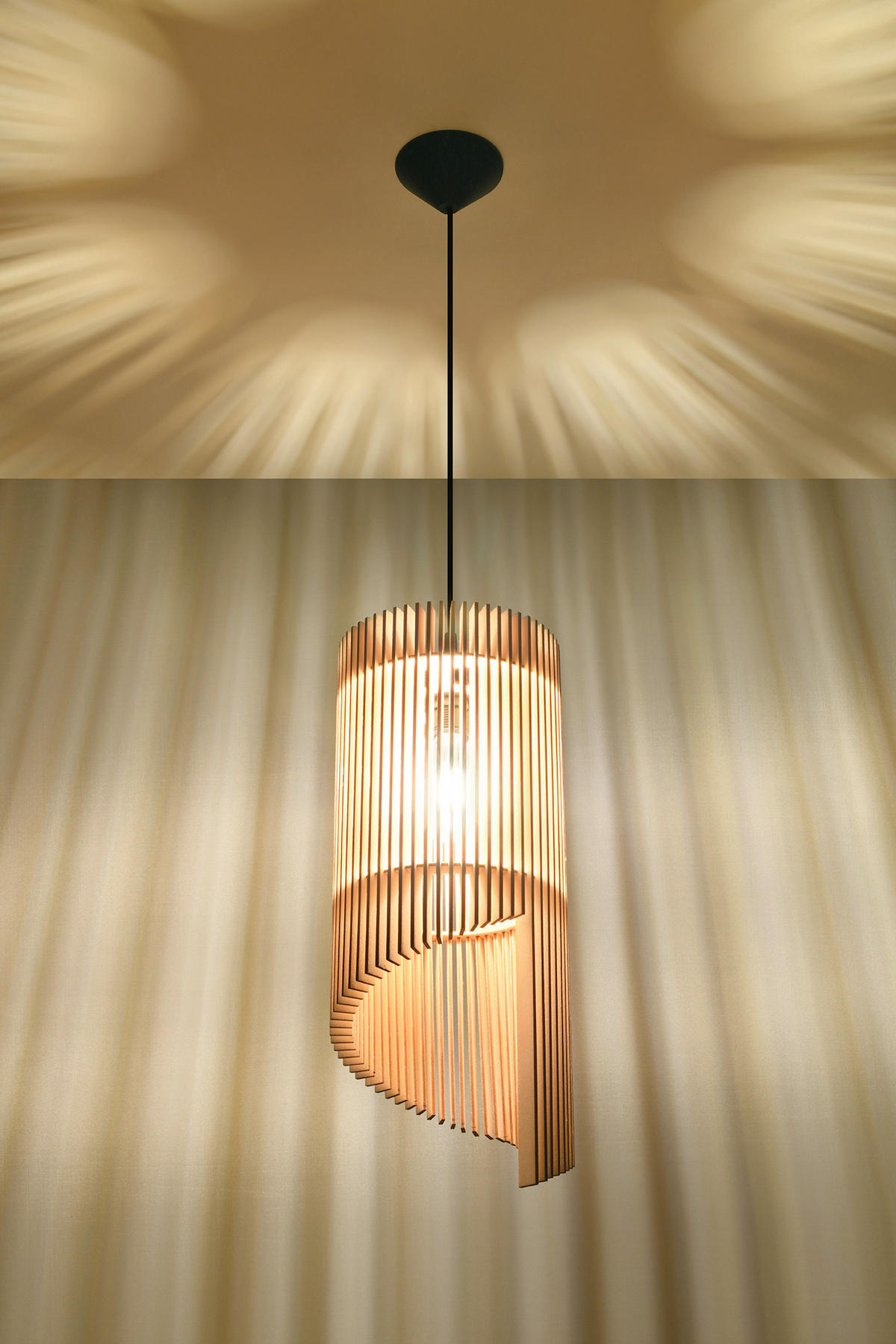 HÄNGELEUCHTE Alexia 21/21/120 cm  - Naturfarben, Natur, Holz (21/21/120cm)