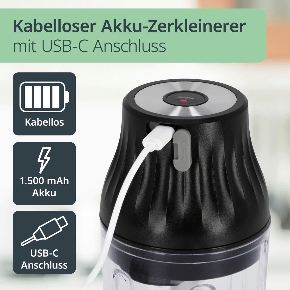 UNIVERSALZERKLEINERER  - Schwarz, Basics, Kunststoff/Metall (8,8/8,8/13,4cm) - ADE