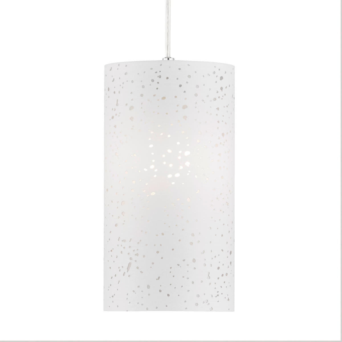 HÄNGELEUCHTE 16/150 cm    - Chromfarben/Weiss, Design, Textil/Metall (16/150cm) - Fischer & Honsel