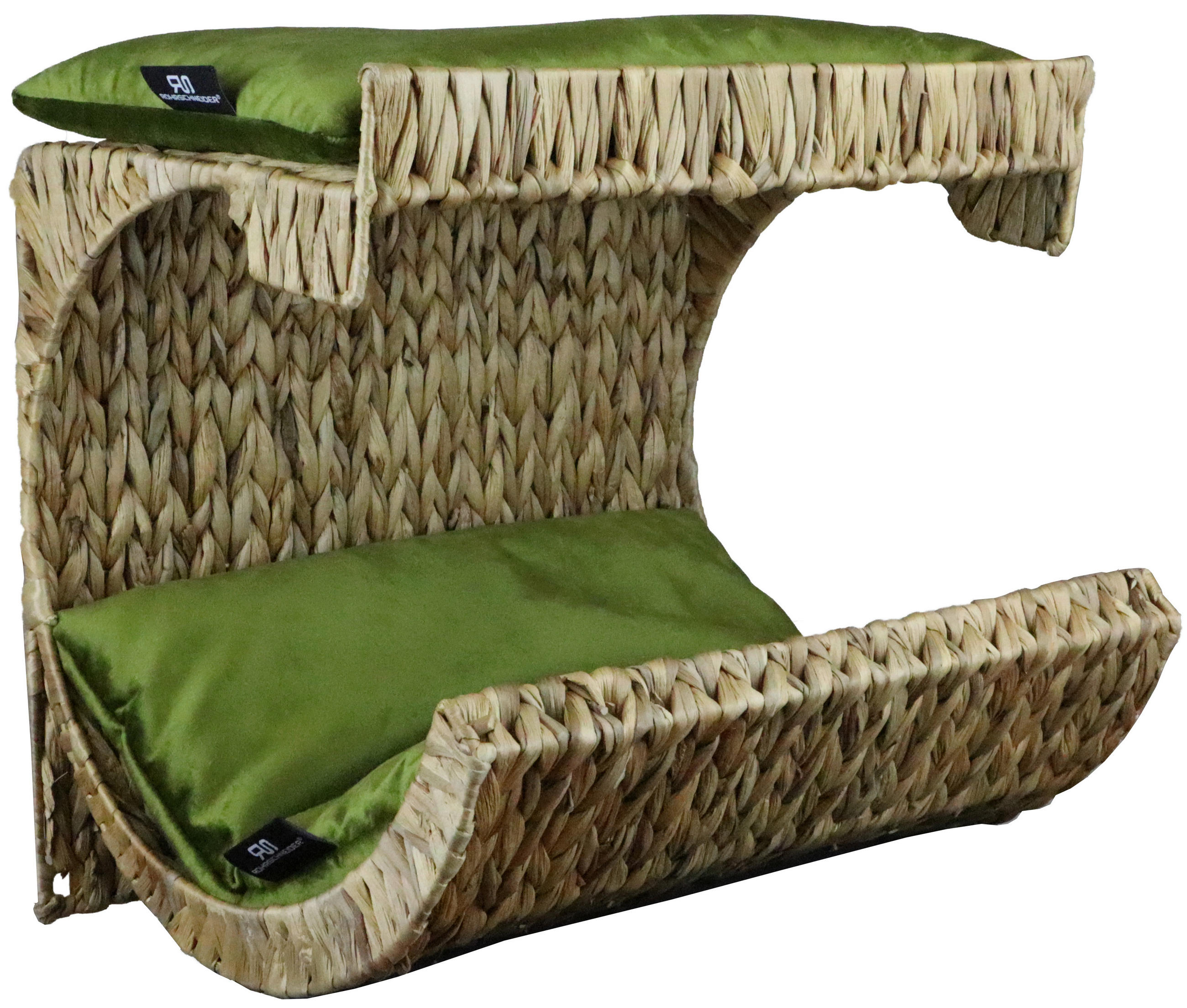 WANDMULDE KATZENBETT - Naturfarben/Olivgrün, KONVENTIONELL, Naturmaterialien (40/33/35cm)