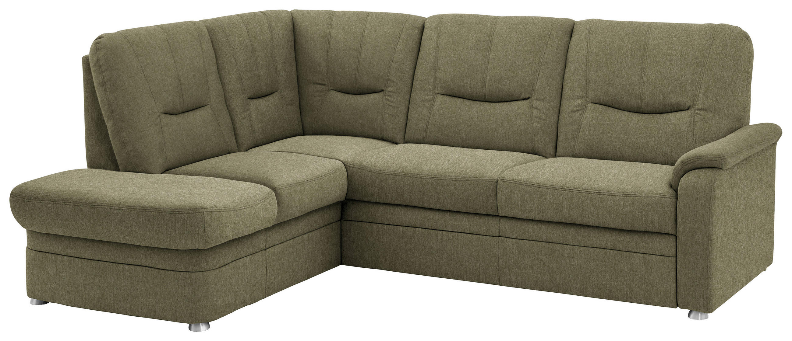 ECKSOFA Chenille Grün  - Schwarz/Grün, Konventionell, Kunststoff/Textil (185/235cm) - Beldomo Comfort