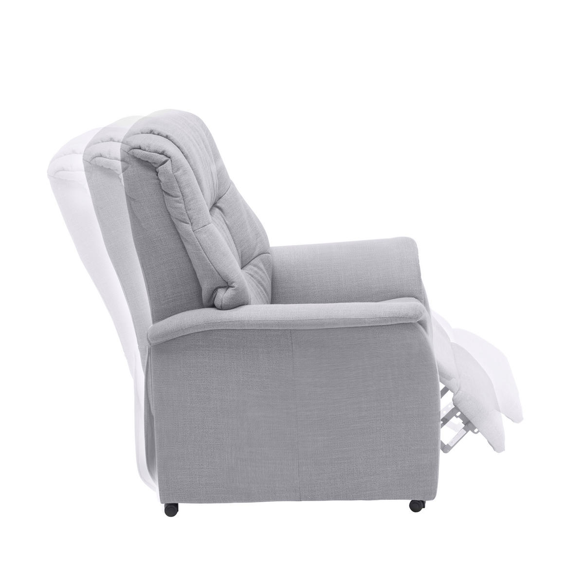 FERNSEHSESSEL  mit Relaxfunktion Flachgewebe Grau  - Grau, KONVENTIONELL, Textil (85/107/84cm) - Welnova