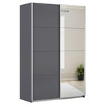 SCHWEBETÜRENSCHRANK  in Grau  - Alufarben/Grau, KONVENTIONELL, Glas/Holzwerkstoff (136/210/62cm) - Xora