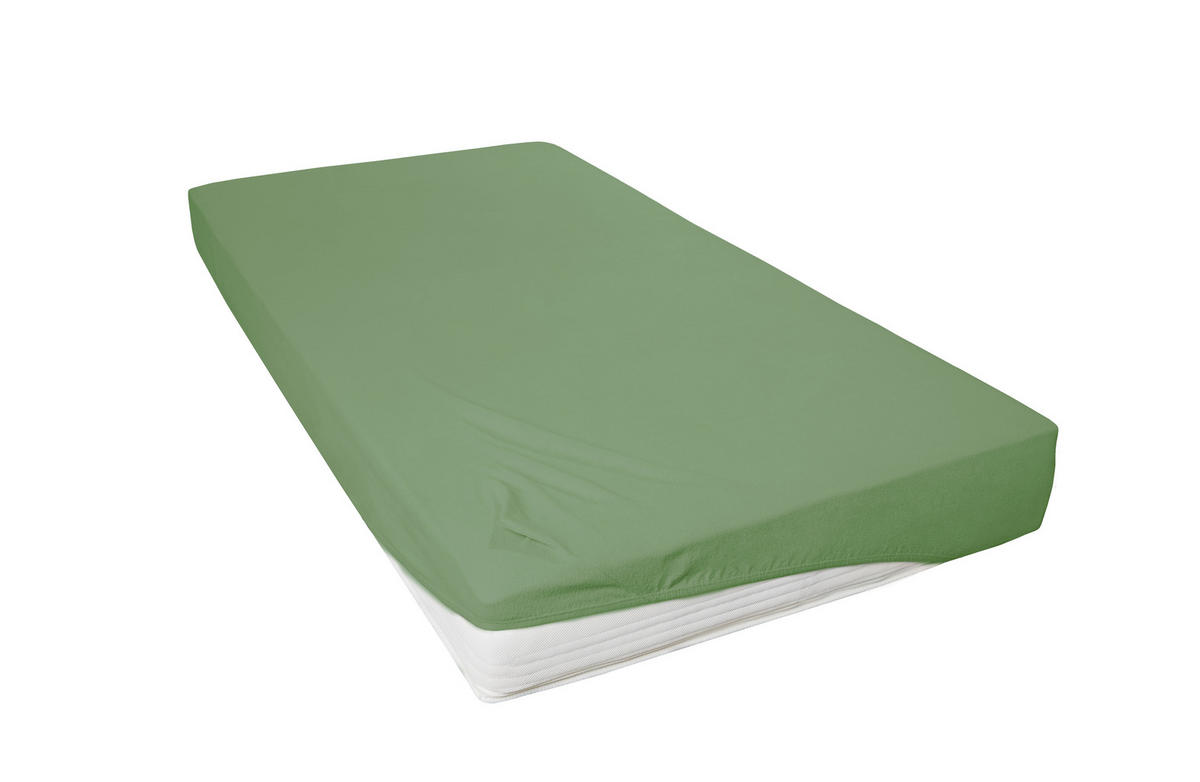 SPANNBETTTUCH ALERT  - Grün, Basics, Textil (150/200cm) - Novel
