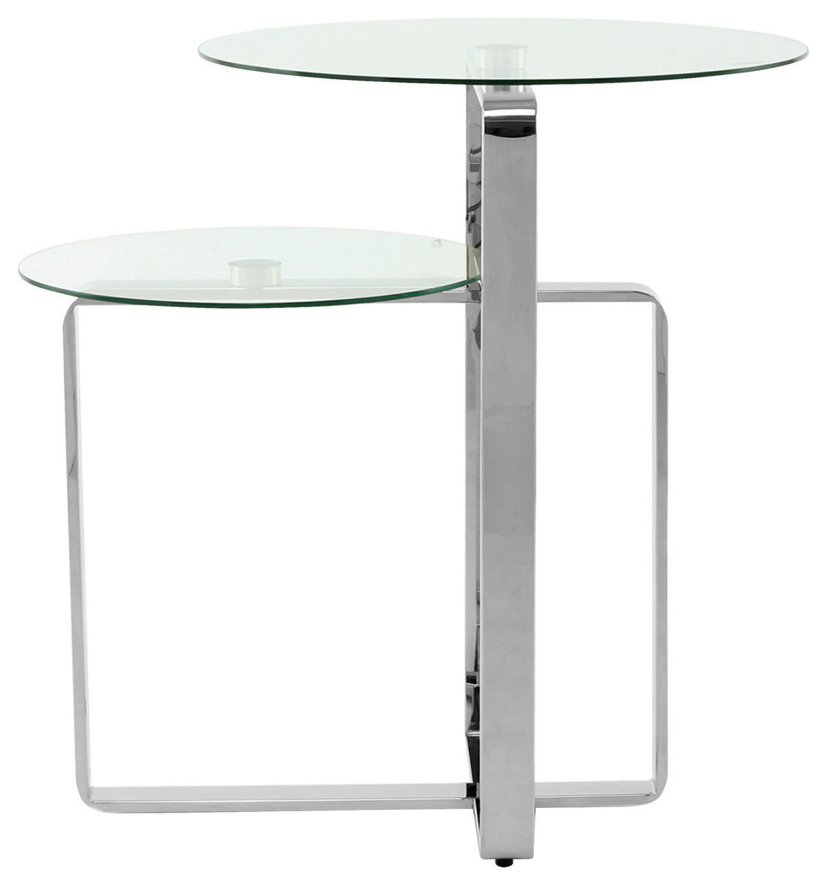 BEISTELLTISCH in Glas 46/46/60 cm  - Klar/Silberfarben, Design, Glas/Metall (46/46/60cm) - Kayoom