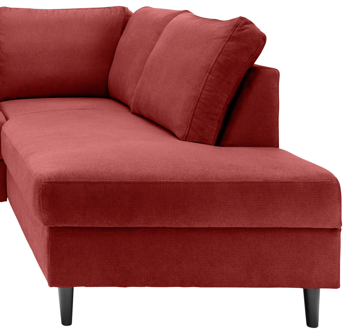 ECKSCHLAFSOFA in Rot Textil   - Rot/Schwarz, Modern, Holz/Textil (242/200cm) - Livetastic