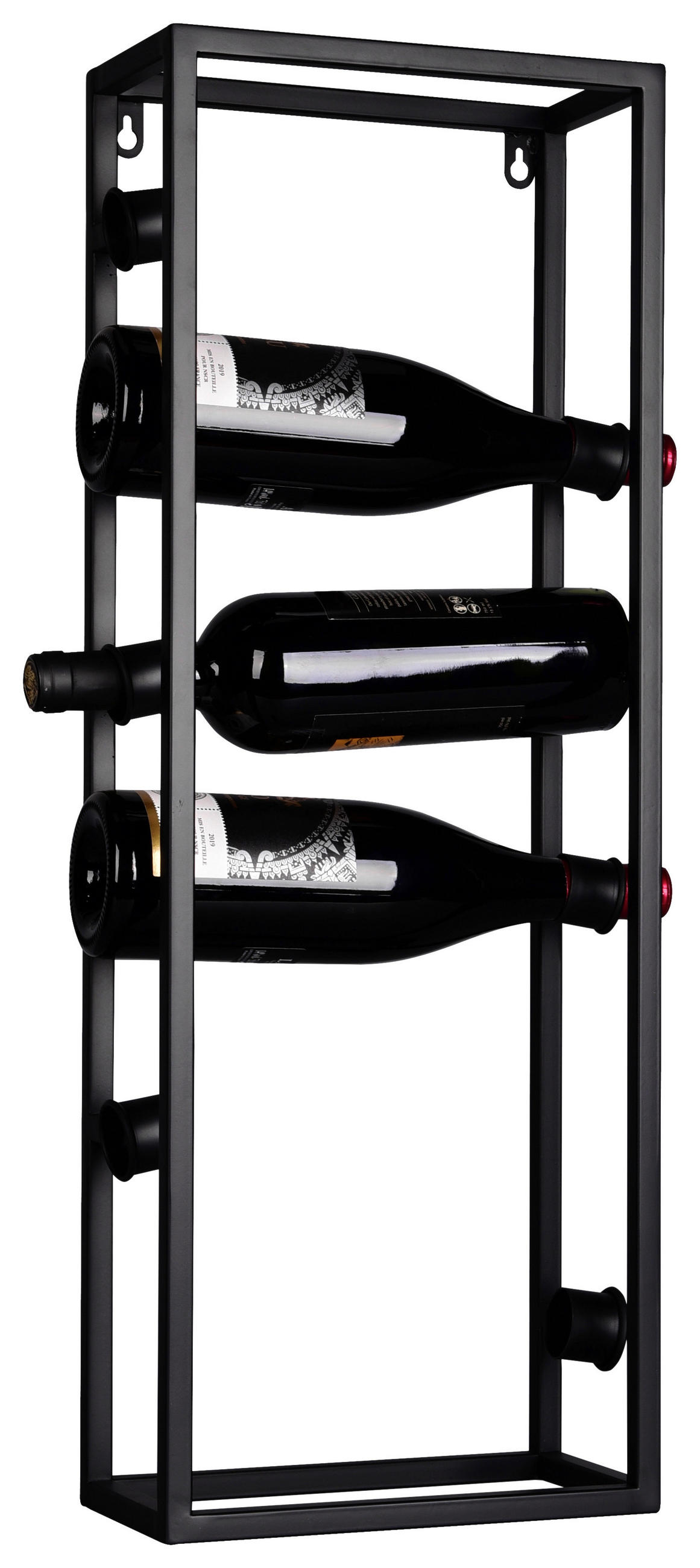 WEINREGAL  - Schwarz, KONVENTIONELL, Metall (25/70/12,5cm)