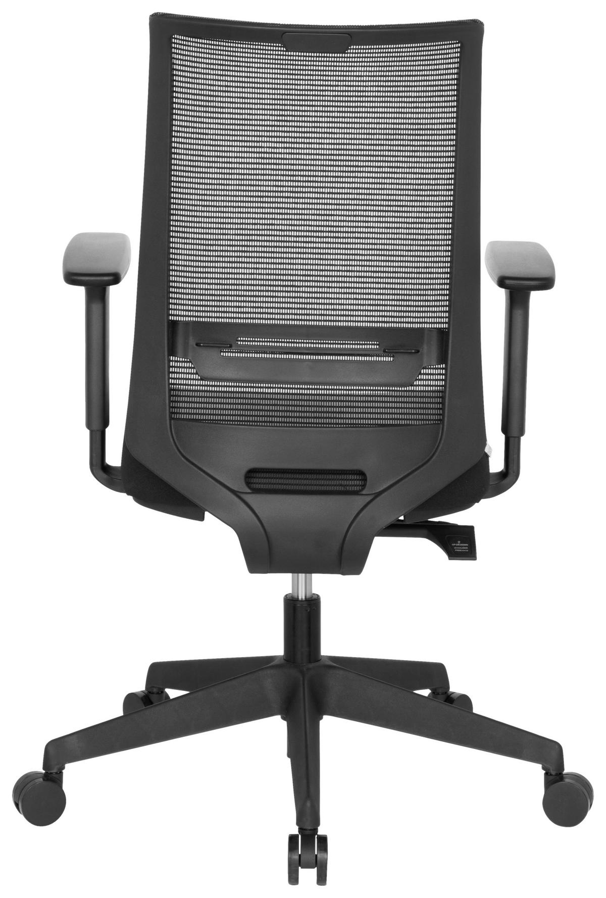 OTOČNÁ ŽIDLE, síťovina, plochá tkanina, černá - černá, Moderní, textil/plast (65/108/54cm) - MID.YOU