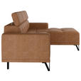 ECKSOFA Rostfarben Chenille  - Rostfarben/Schwarz, KONVENTIONELL, Textil/Metall (264/178cm) - Hom`in