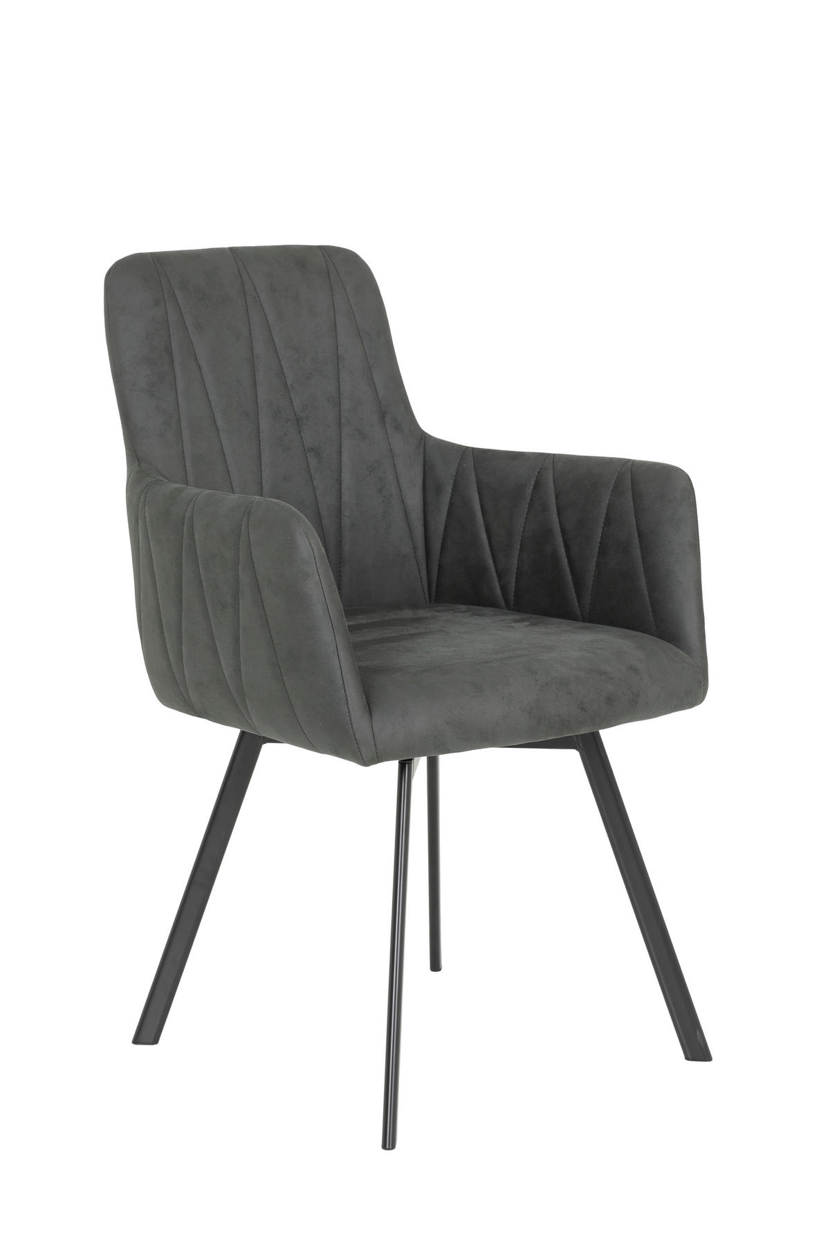 TISCHGRUPPE in Metall, Textil, Holzwerkstoff Anthrazit, Eiche Artisan  - Anthrazit/Eiche Artisan, MODERN, Holzwerkstoff/Textil (140 - 180/76/90cm) - MID.YOU