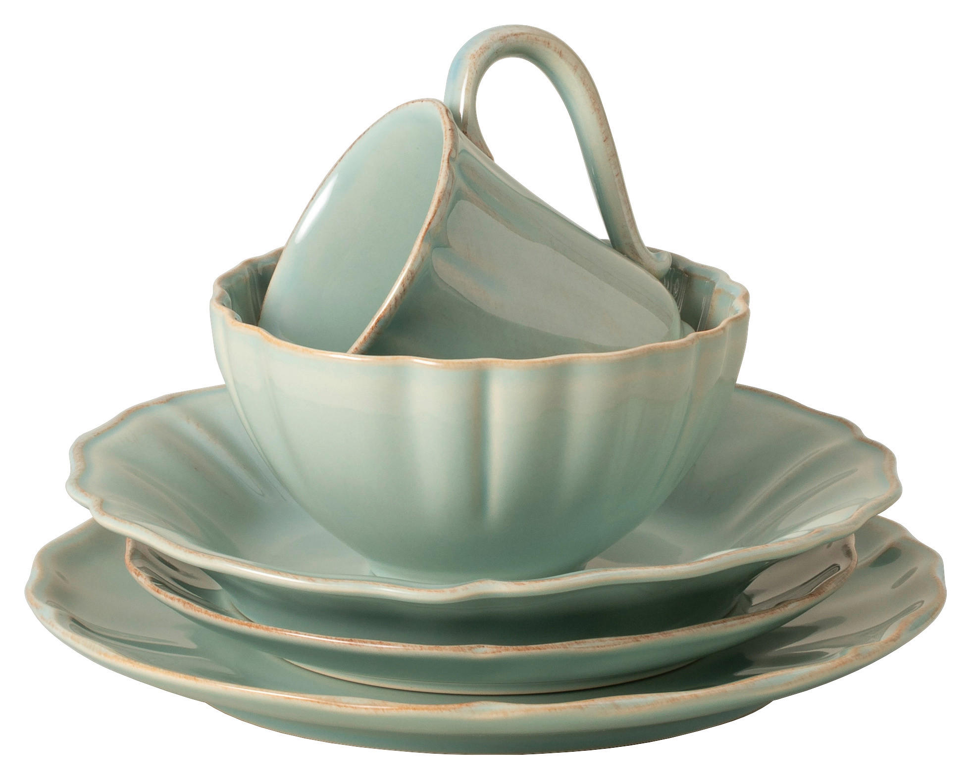 KOMBISERVICE Türkis ALENTEJO 5-teilig 1 Personen  - Türkis, Basics, Keramik - Costa Nova