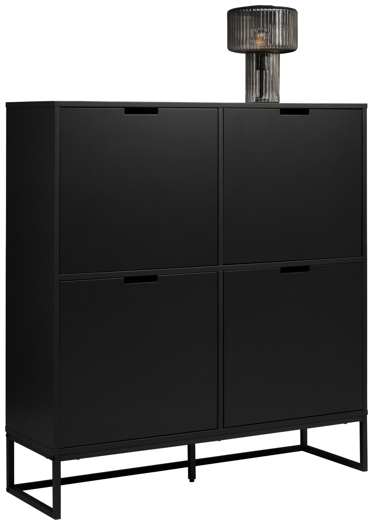 VISOKA KOMODA, antracit, črna  - črna/antracit, Design, kovina/leseni material (120/130/40cm) - MID.YOU