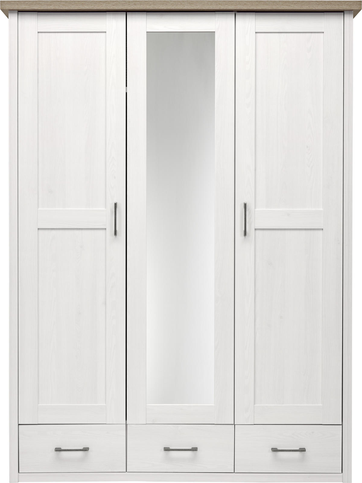 ŠATNÍ SKŘÍŇ, bílá, barvy lanýžového dubu, 148/201/62 cm - bílá/barvy grafitu, Lifestyle, kov/kompozitní dřevo (148/201/62cm) - Carryhome