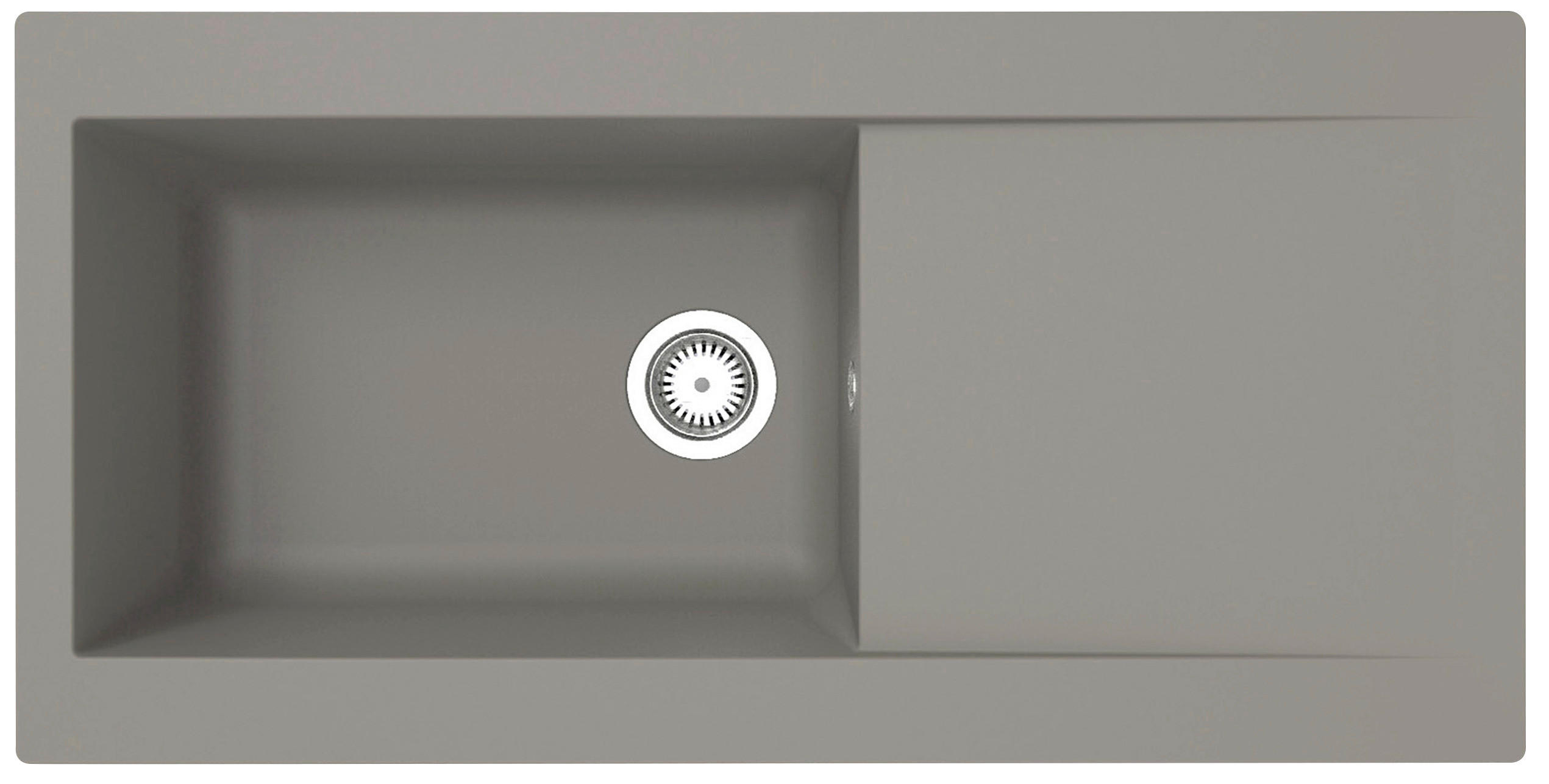 SPÜLE DENVER100X501BG  - Grau, Trend, Glas/Kunststoff (100/19,8/50cm) - Respekta