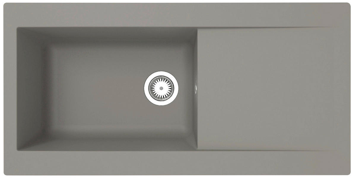 SPÜLE DENVER100X501BG  - Grau, Trend, Glas/Kunststoff (100/19,8/50cm) - Respekta
