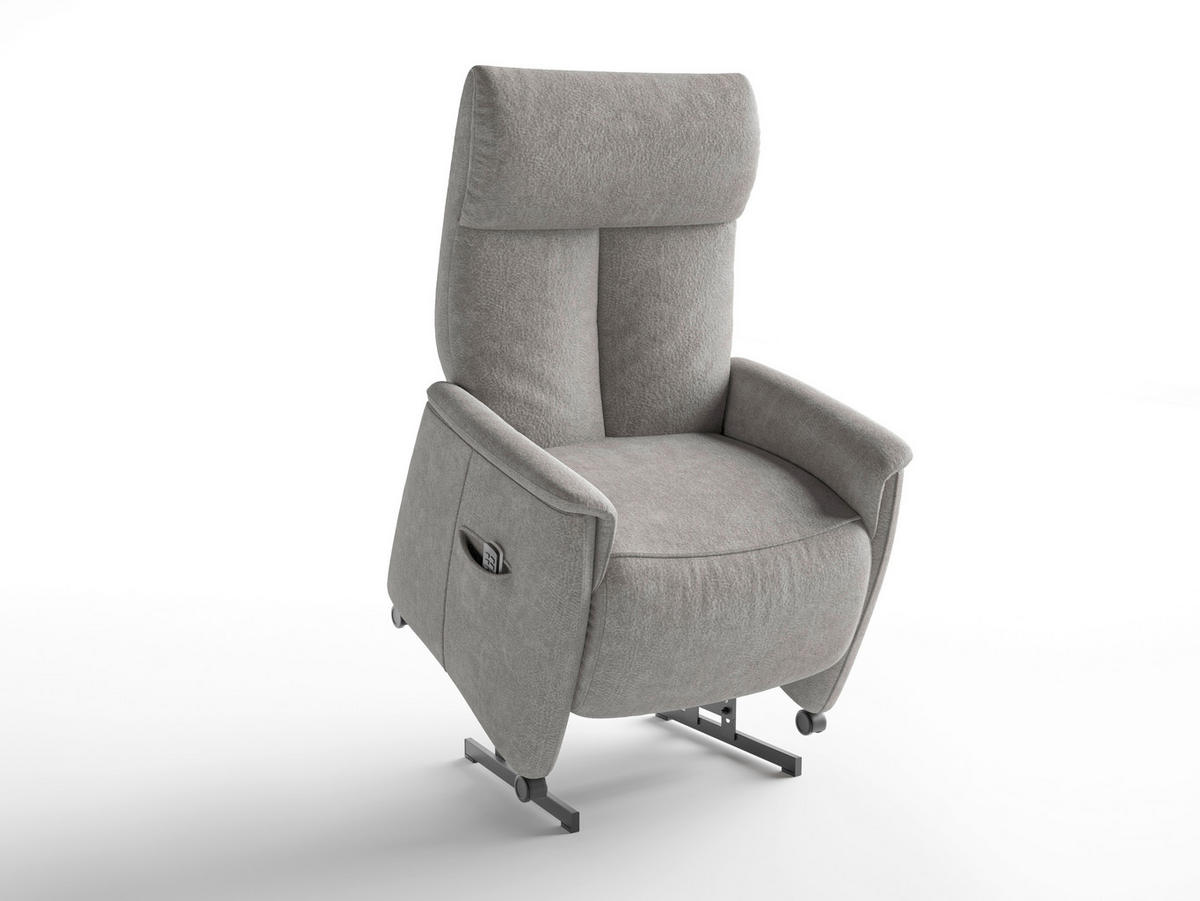RELAXSESSEL in Textil Grau  - Schwarz/Grau, Basics, Kunststoff/Textil (76/112/84cm) - Sit & More