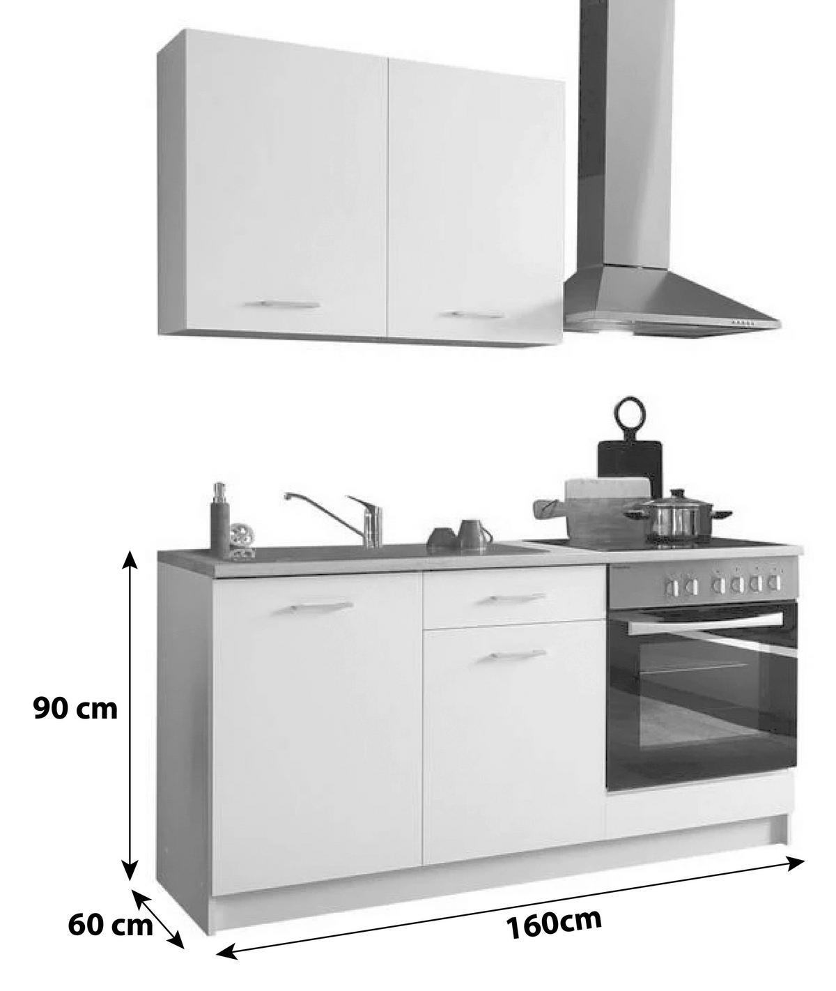 KÜCHENLEERBLOCK 160 cm   in Weiß, Sonoma Eiche  - Weiß/Sonoma Eiche, KONVENTIONELL, Holzwerkstoff (160cm) - P & B