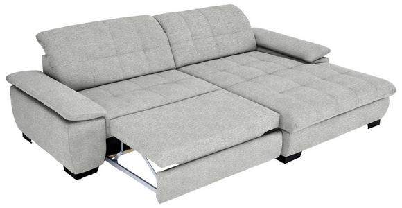 ECKSOFA in Webstoff Platinfarben  - Platinfarben/Schwarz, Design, Textil/Metall (265/180cm) - Carryhome