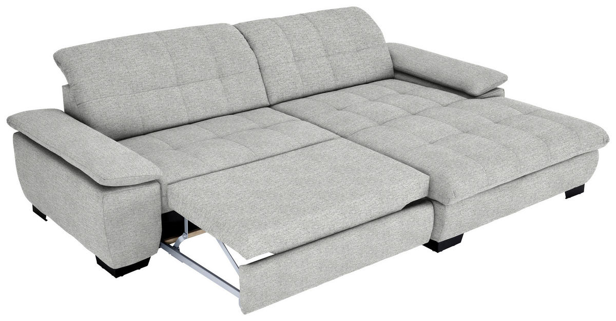 ECKSOFA in Webstoff Platinfarben  - Platinfarben/Schwarz, Design, Textil/Metall (265/180cm) - Carryhome