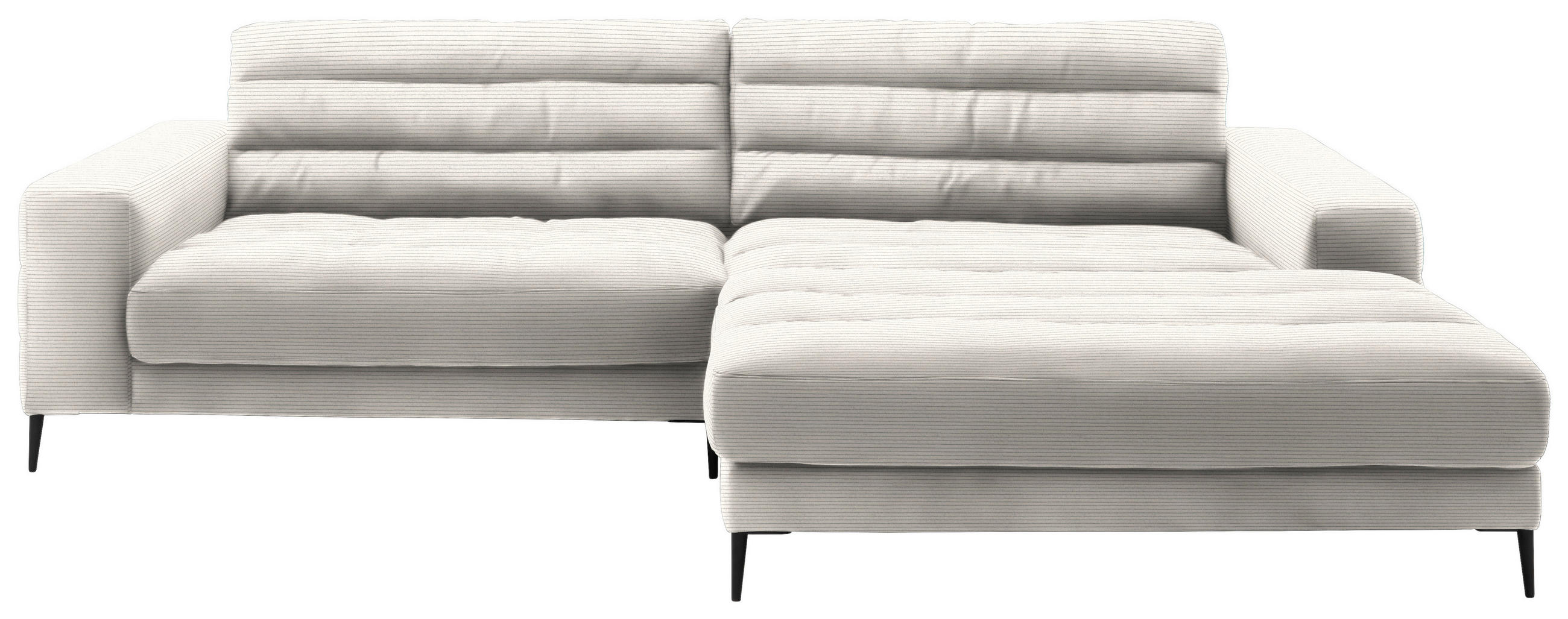 ECKSOFA in Cord Weiss  - Weiss/Schwarz, Design, Textil/Metall (296/207cm) - Dieter Knoll