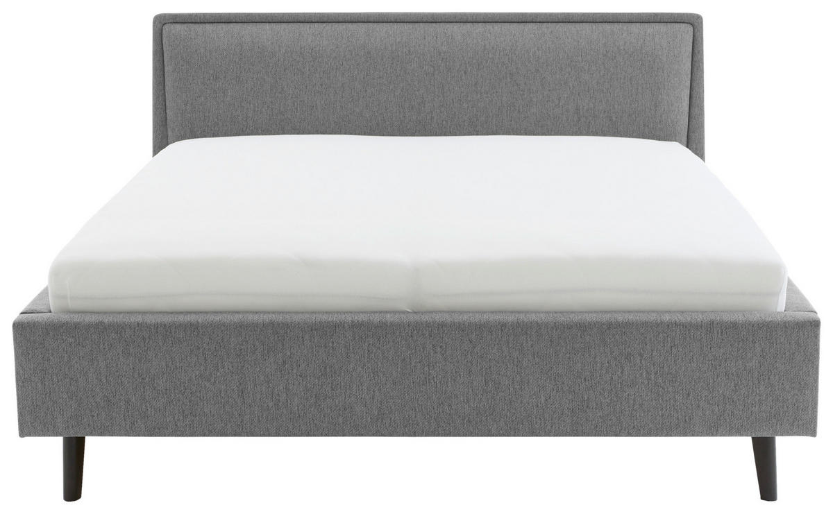 POLSTERBETT 140/200 cm,  in Grau, Bettkasten, Lattenrost,  - Schwarz/Grau, KONVENTIONELL, Holz/Textil (140/200cm) - Livetastic