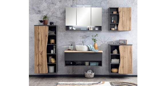 UNTERSCHRANK 60/79/35 cm   - Silberfarben/Eiche Wotan, Natur, Holzwerkstoff/Kunststoff (60/79/35cm) - Xora