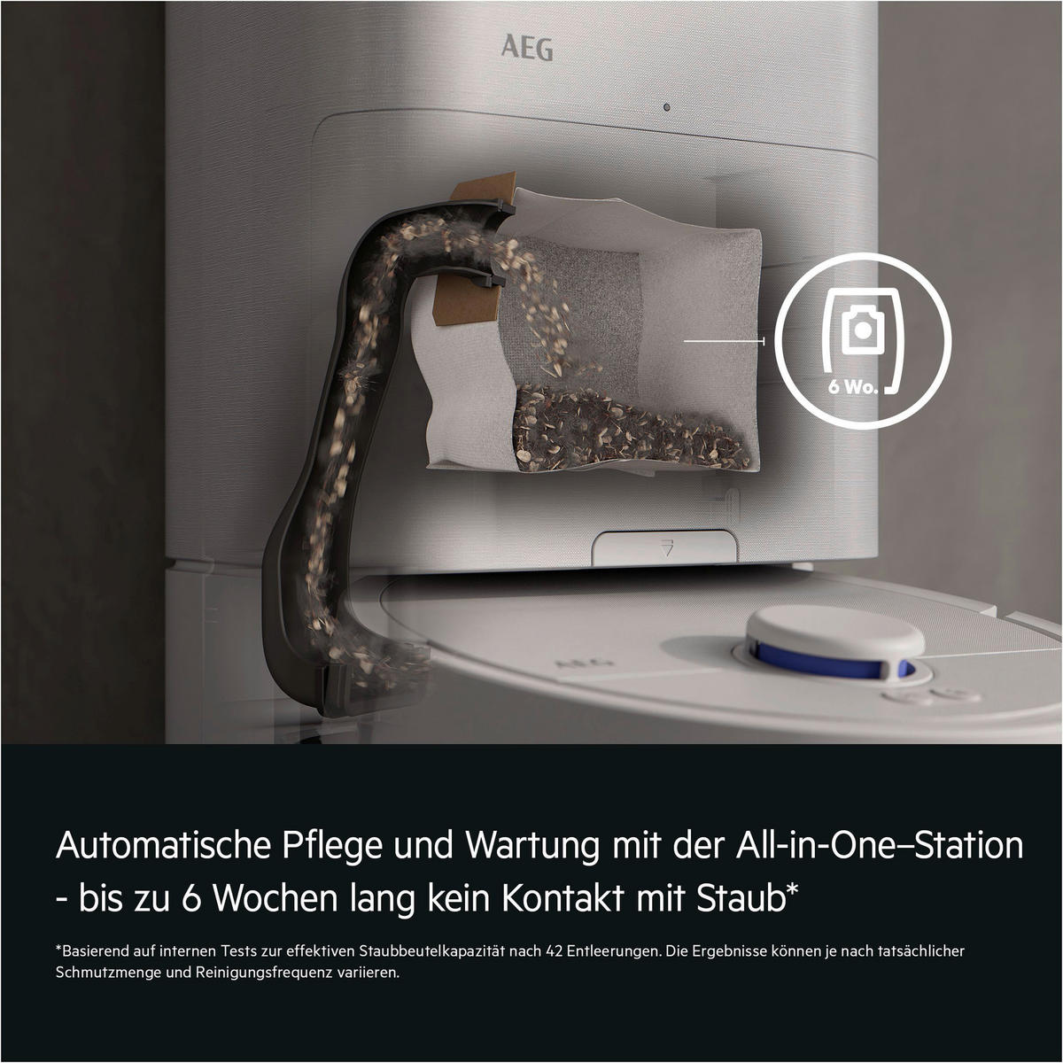 STAUBSAUGERROBOTER AR81UW3SW All-in-One-Station  - Weiß, Basics, Kunststoff (35/60/48cm) - AEG