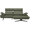 ECKSOFA in Echtleder Grün  - Beige/Schwarz, Design, Leder/Metall (239/150cm) - Koinor