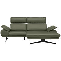 ECKSOFA Echtleder Grün  - Beige/Schwarz, Design, Leder/Metall (239/150cm) - Koinor