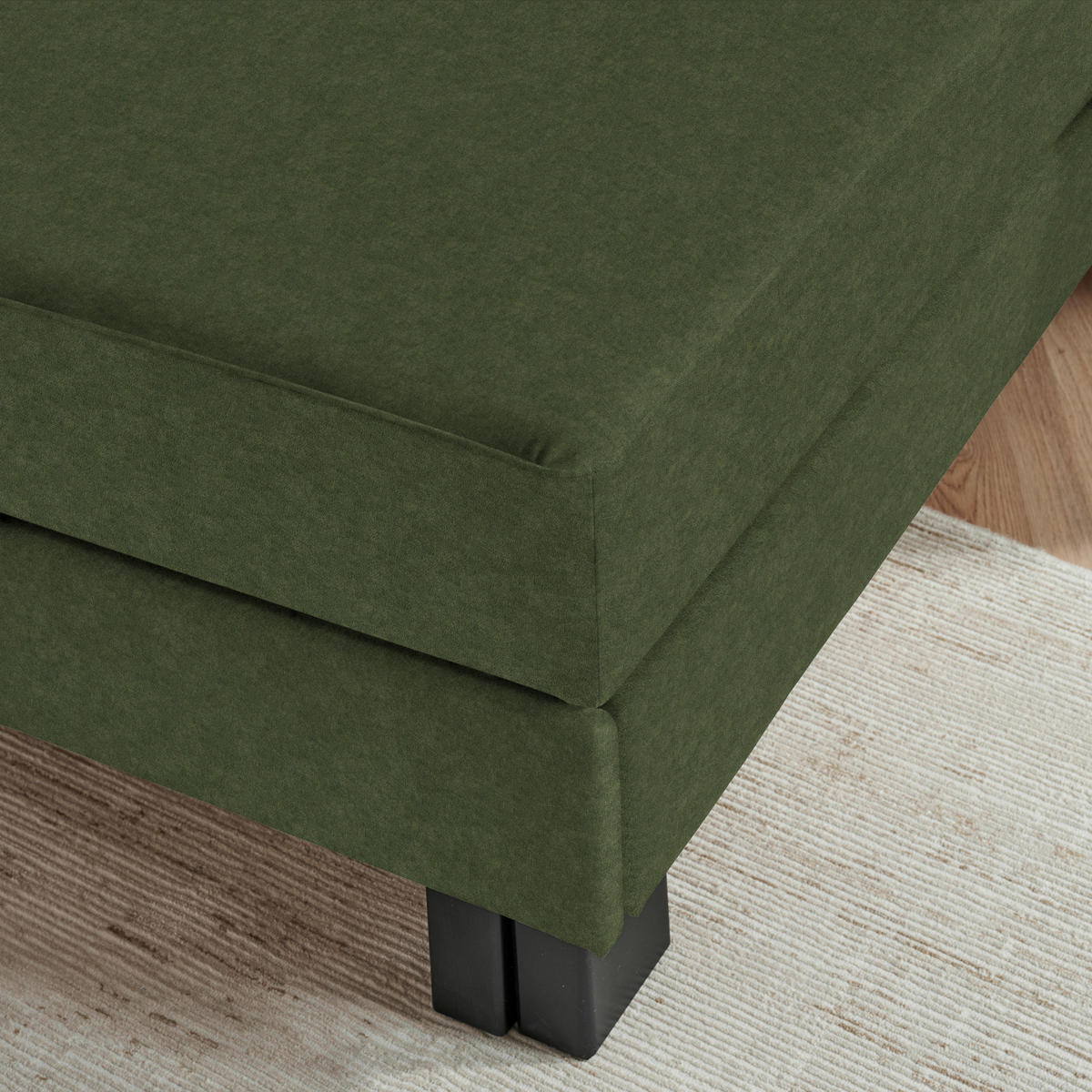 LIEGE  in Velours Grün  - Eiche dunkel/Grün, Design, Holz/Textil (137/72/155cm) - Joka