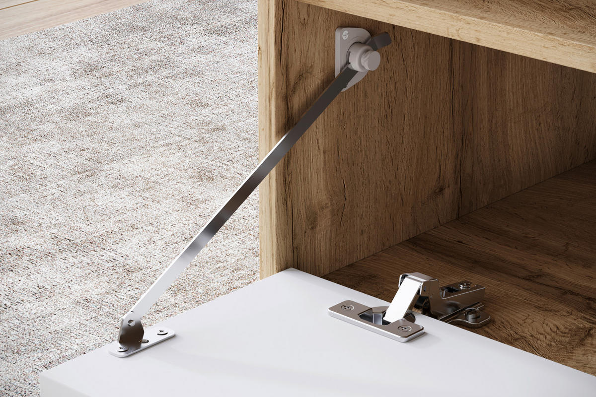 COUCHTISCH in Holzwerkstoff   - Weiss/Eiche Wotan, Trend, Holzwerkstoff/Kunststoff (90/45/55cm) - Livetastic