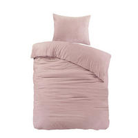 BETTWÄSCHE 2-teilig Flanell 155/220 cm  - Hellrosa, Basics, Textil (155/220cm)