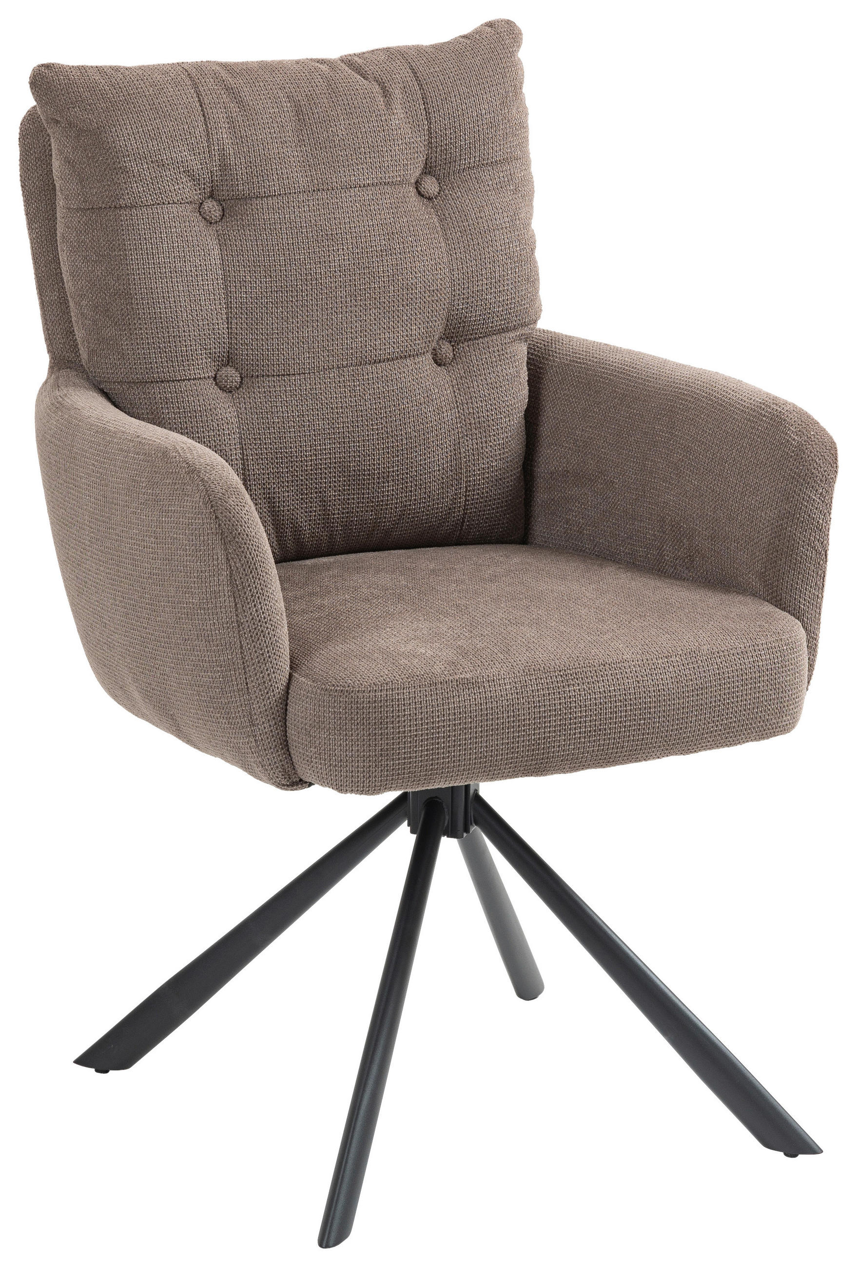 ARMLEHNSTUHL  in Eisen  - Taupe/Schwarz, KONVENTIONELL, Textil/Metall (60/95/67cm) - MID.YOU