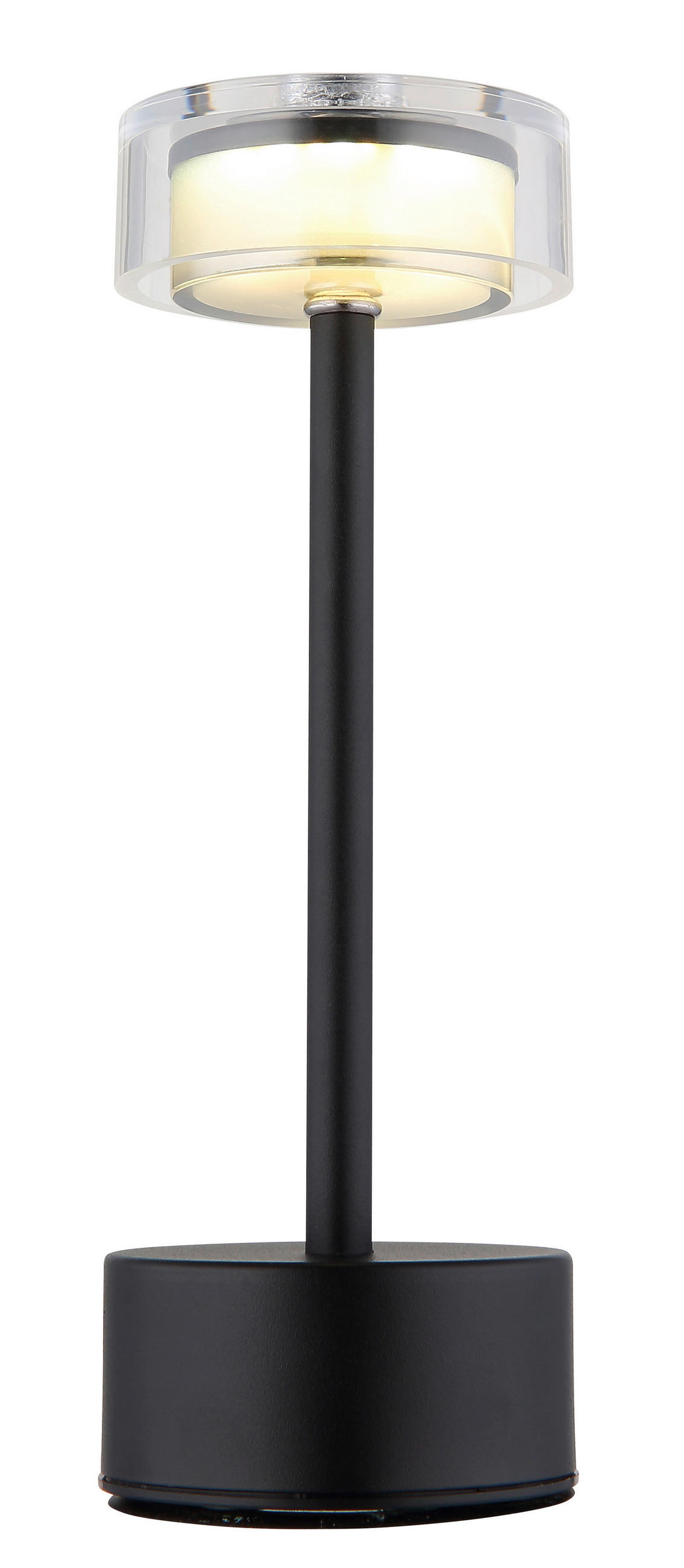 AKKU-TISCHLEUCHTE - Klar/Opal, Design, Kunststoff/Metall (8/23,5cm) - Globo