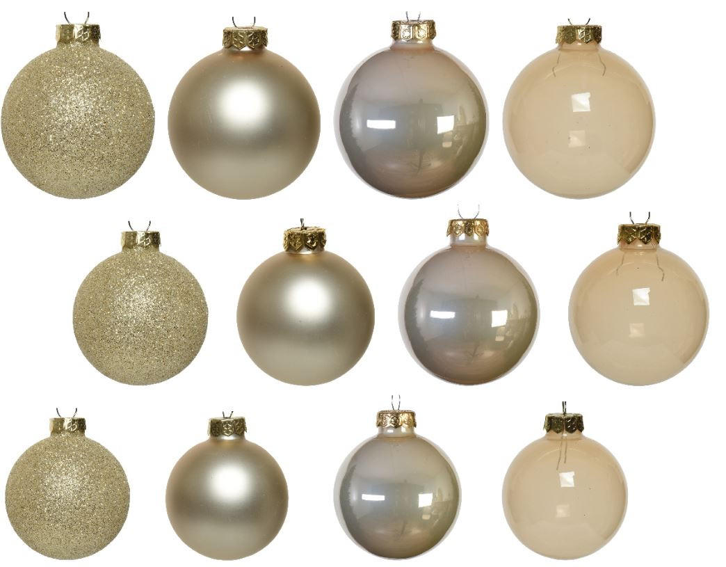CHRISTBAUMKUGEL-SET 42-teilig  - Perlmutt, Basics, Glas (7,00/7,00/7,00cm)