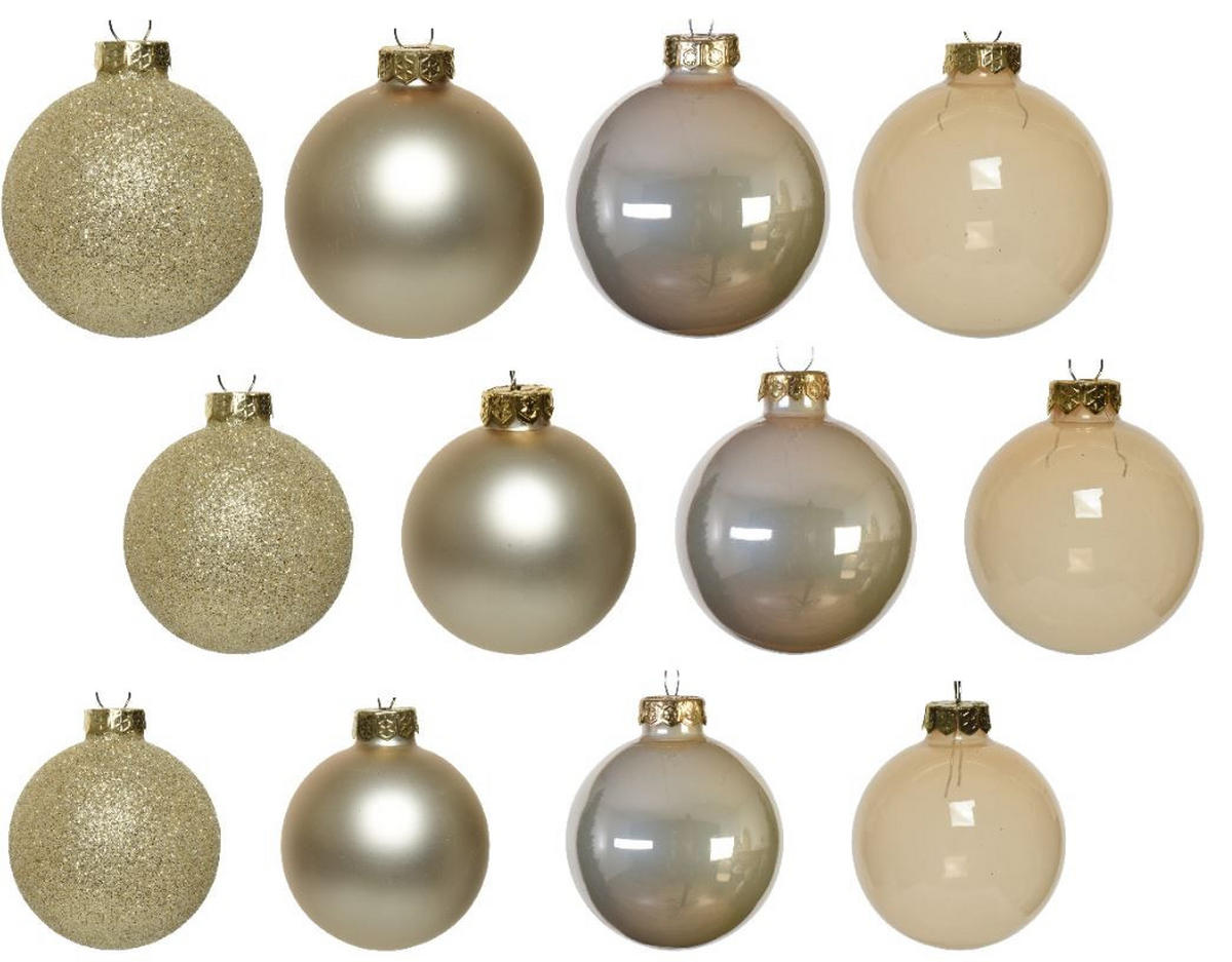 CHRISTBAUMKUGEL-SET 42-teilig  - Perlmutt, Basics, Glas (7,00/7,00/7,00cm)