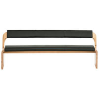 SITZBANK 187/84/69,6 cm  in Eichefarben, Olivgrün  - Eichefarben/Olivgrün, Natur, Leder/Holz (187/84/69,6cm) - Voglauer